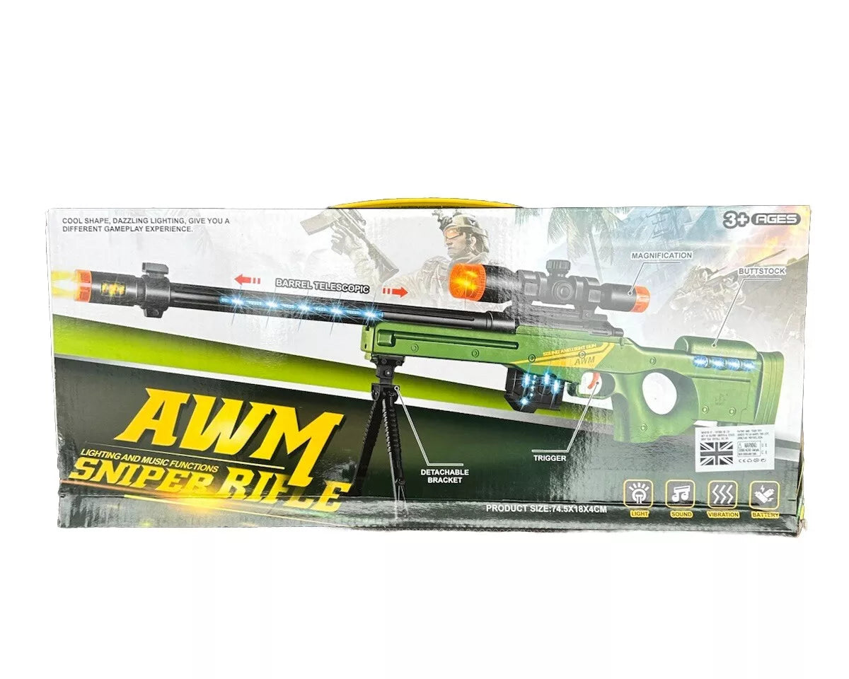KidS Toy AWM Sniper Rifle Toy Gun With Lighting & Music Function - 75cm Long